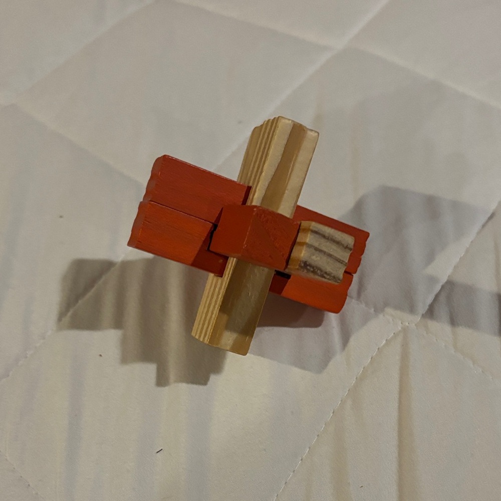 Wooden Puzzle - Red and Natural